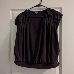 Express Matte Jersey Ruched Banded Bottom Top